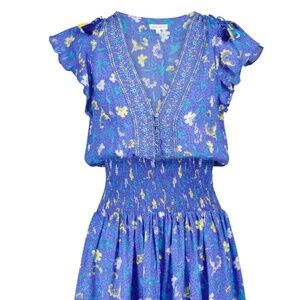 Poupette St Barth Purple and Yellow Mini Dress